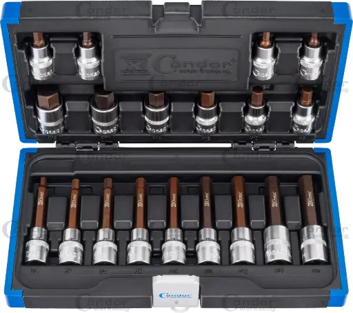 [38022] CONDOR KUUSIOKOLO KÄRKIHYLSY SARJA XCESS 19 OSAA 1/2' 5-14MM