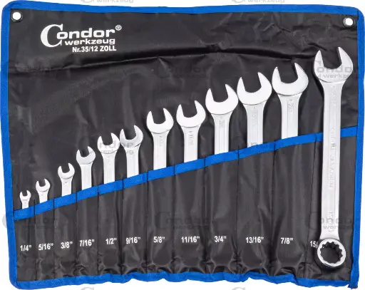 [35-12TZ] CONDOR KIINTOLENKKIAVAIN SARJA TUUMA 1/4-15/16" 12 OSAA.