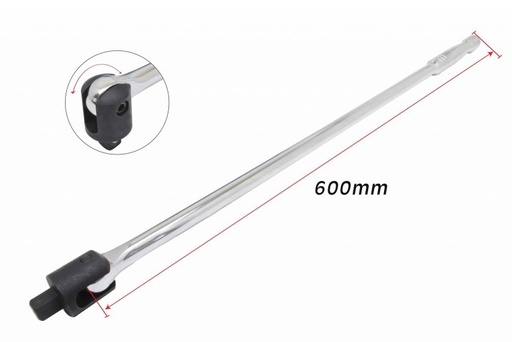 [22730] CONDOR KÄÄNTYVÄ VOIMAVÄÄNNIN, 1/2', 620 MM, 180° KIERRETTÄVÄ