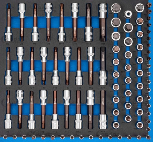 [7204] CONDOR KÄRKIHYLSYSARJA TORX, KUUSIOKOLO JA XZN XCESS 89 OSAA 1/4 + 1/2" FOAM MODUULI