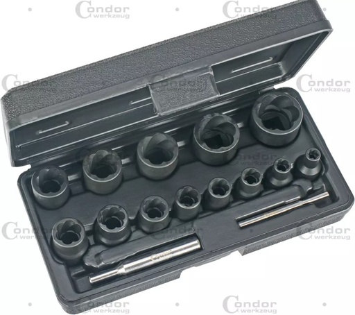 [2115] CONDOR ERIKOIS HYLSYSARJA VASTAKIERRE PROFIILI 15 OSAA 1/4+1/2" 6-27MM