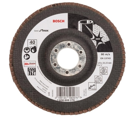 [2608608276] LAMELLIHIOMALAIKKA INOX 125MM K40 SUORA