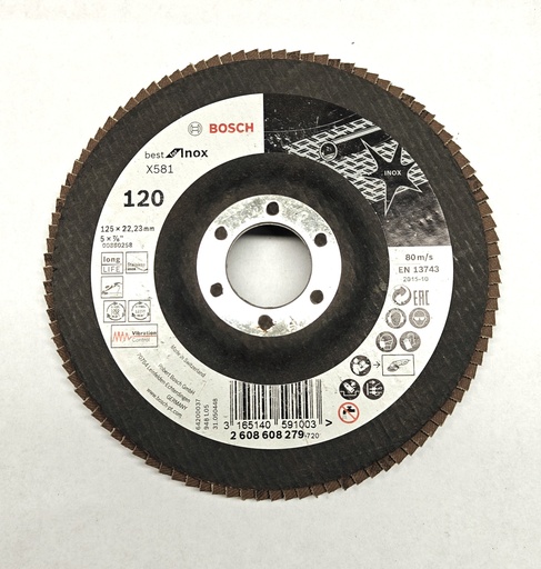 [2608608279] LAMELLIHIOMALAIKKA INOX 125MM K120 SUORA
