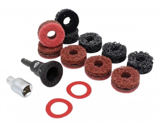 [HUBCLEANER] PYÖRÄNNAVAN PUHDISTUSSARJA 40MM 8MM / 1/2" VÄÄNTIÄ 14 OSAA